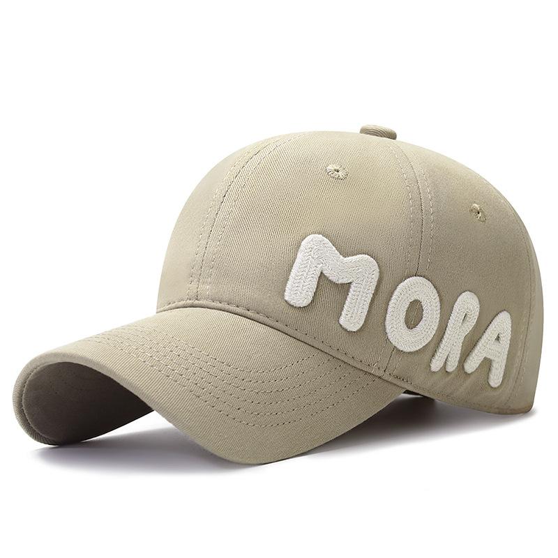 New Face Small Korean Version Hat Three-dimensional Letter MORA Embroidered Big Head Circumference Baseball Cap Men's and Women's Casual Cap