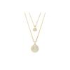 Sublima Double Chain Pendant Crystal Gold Tone Necklace Women's Gold 5683442