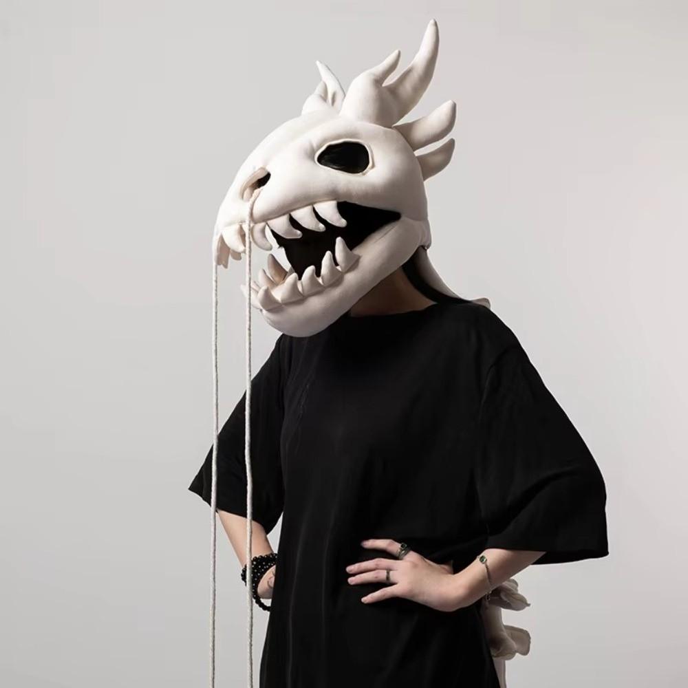80/120CM Dinosaur Bone Head Hat Wearable Plush Dinosaur Costume  Party Outfit