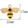 10Pcs 22*17mm Gold Colour Alloy Enamel Bee Pendant Oil Dripping Animal Charms for Jewelry Making DIY Necklace Earrings Accessory