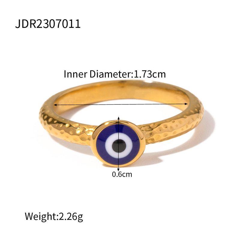 European and American Fashion Devil's Eye Titanium Steel Plated 18K Gold Ring Niche Original Design High-End Jewelry That Does Not Fade
