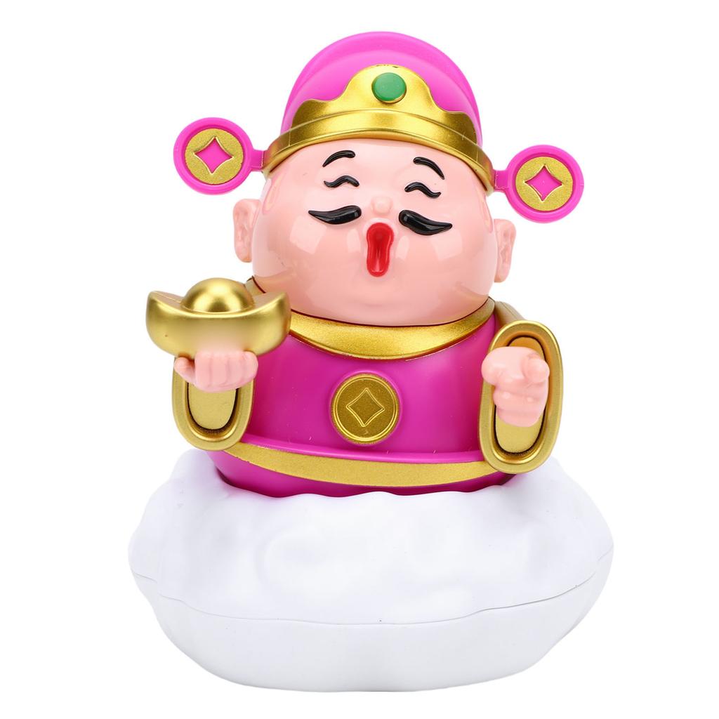 Caishen Statue Solar Powered Auto Shaking Tsai Shen Yeh Figurine Wealth Fortune Statue for Home Store   Car
