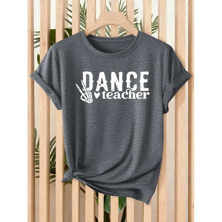Fun Gesture Script for Dance Teachers Fashionable printed retro-style short sleeves Versatile for daily commuting and casual wear in spring and