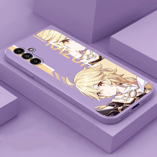 Husă pătrată lichidă pentru telefon pentru Samsung Galaxy A32 A52s A53 A42 A73 A13 A23 A33 A13 A12 A52 A72 A22 Genshin Impact People Cover