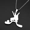 Ice Hockey Chain Women Men Stainless Steel Silver Color Stone Hockey Stick Never Give Up Sports Male Necklace Jewelry Gifts