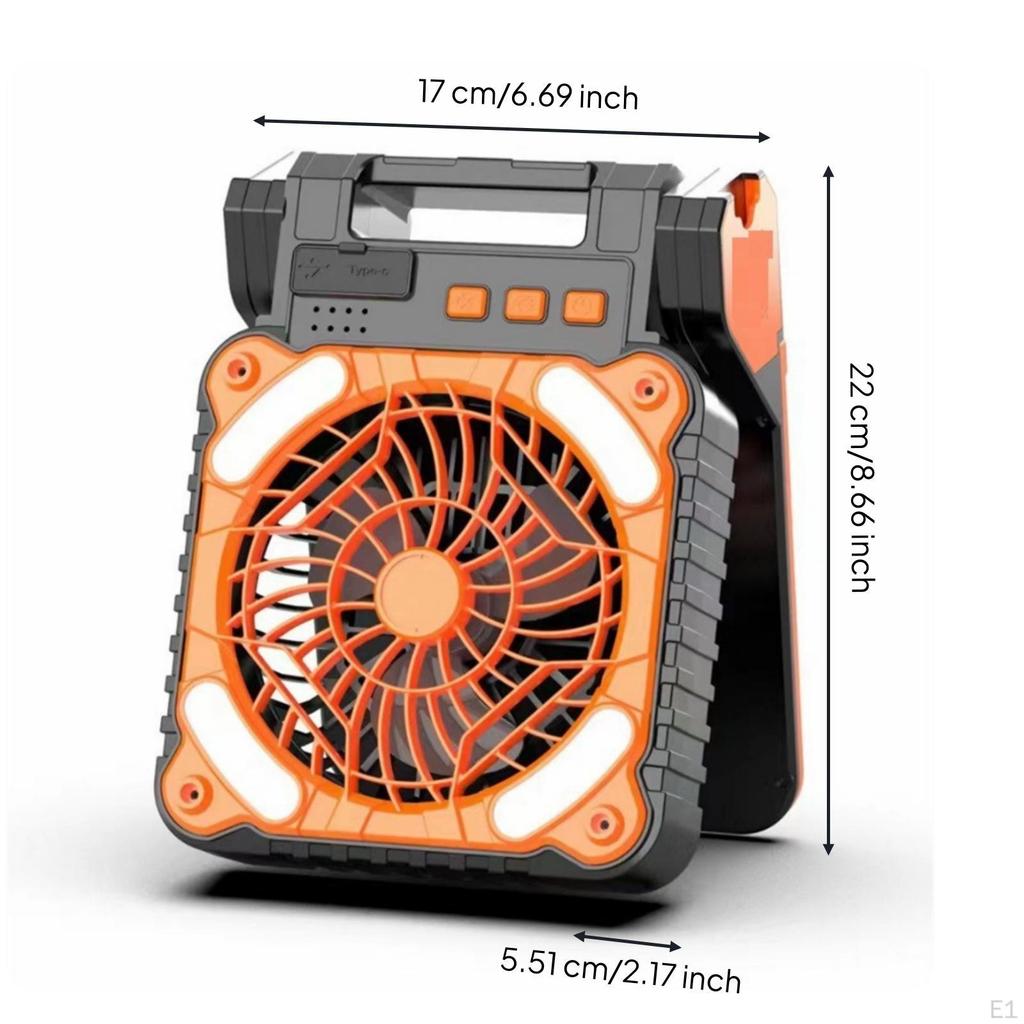 Solar Fan with Light Multi-Functional Portable Adjustable Cooling