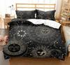 Black Sun Moon Star Bedding Set Bohemian Totem Line Duvet Cover Pillowcases Bedlinen Adults Bedclothes Twin Full Queen King Size