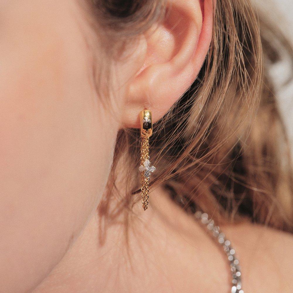 Epoch Drop Chain Hoop Earrings_Gold