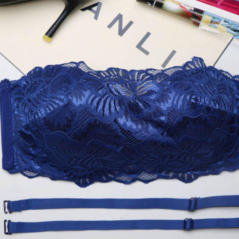 Strapless Silicone Non-slip Gather Half Cup Spring and Summer Thin Tube Bra Bra Large Size Thin Anti-glare Anti-sagging Breathable Sexy Bra