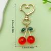 Red Cherry Pearl Resin Keychain Pendant