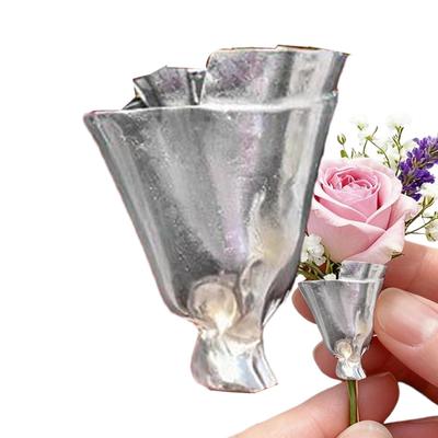 Wearable Bouquet Pins Artful Flower Vase Brooch  DIY Bouquet Holder Clip Floral Lapel Pin For Women Men New Year Party Gifts