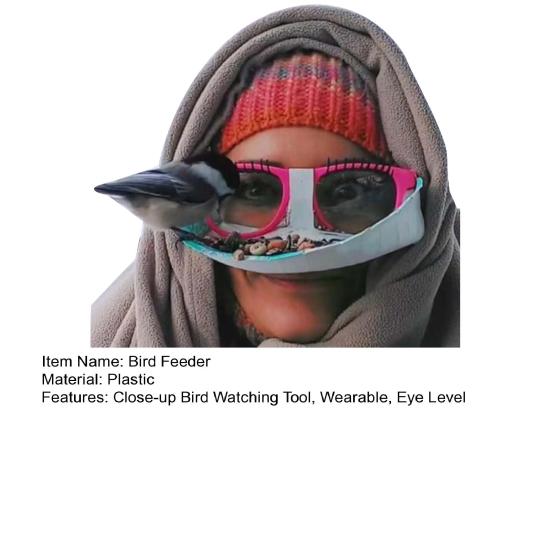 Bird Feeder Glasses for Face Eye Level Bird Feeding Station Wearable Face