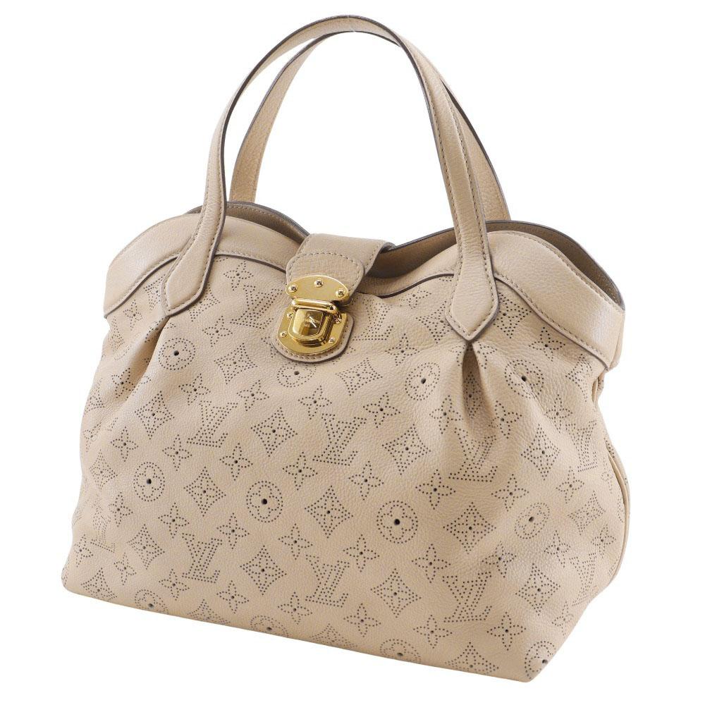 LOUIS VUITTON Shiels PM Handbag M93818 opal beige Monogram Mahina Women Used