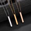 Custom Engraved Minimalist Cylinder Bar Necklace in Stainless Steel