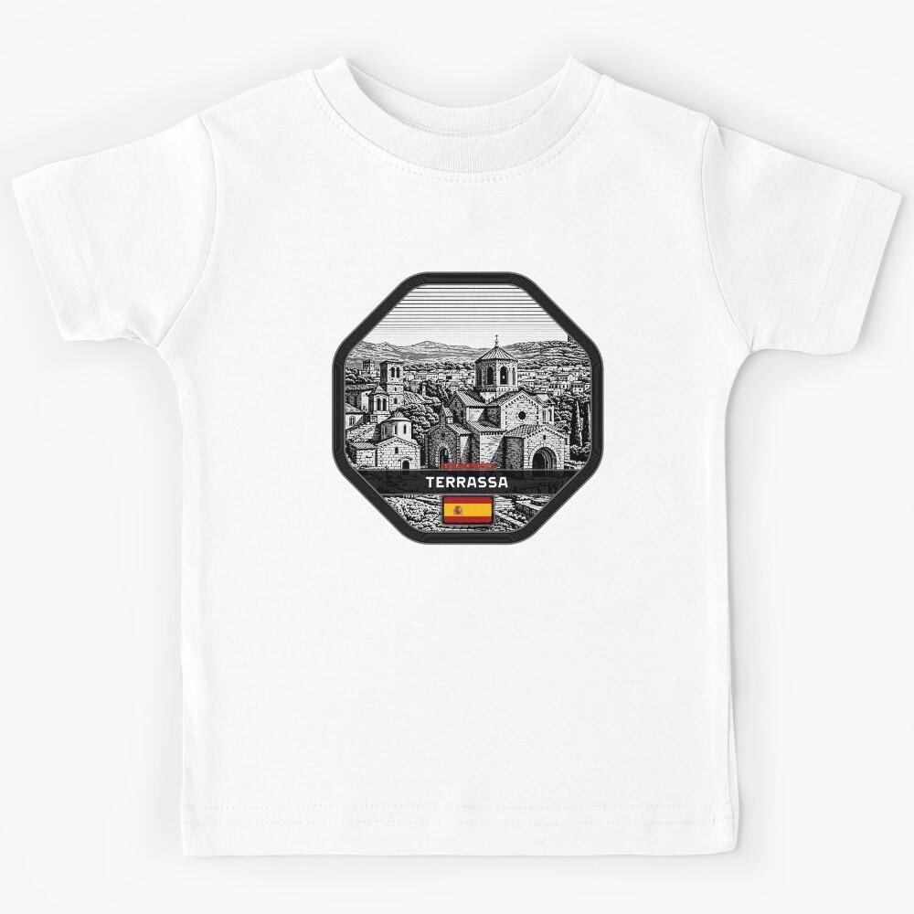 Terrassa Spain Linocut Style Kids T-Shirt 100