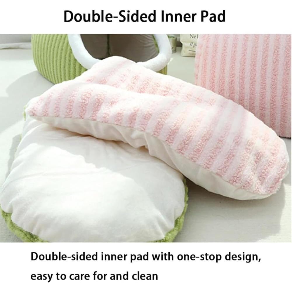 Warm Nest Bed with Cover, Soft Cozy Dog Cave with Removable Cushion, Washable Soft Slipper Cave, Non-Slip Durable and Easy to Clean
