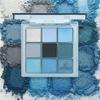 Палітра тіней для повік з 9 кольорів, мерехтливі та матові тіні в океанських тонах, високо пігментований райдужний макіяж очей для вечірки та повсякденного образу