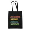 Tote Bag - PLANETEE - The Stagiaire Goddess Legend Vintage - Cotton - Black - Printed In France