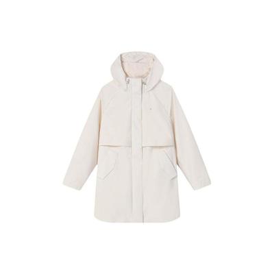 Fila Jednobarevná Zipped Mikina s Kapucí Oboustranná Dlouhý Rukáv Bavlněná Bunda Dámské bundy Mlha-Lotos-Bílá F11W414904F-IV
