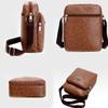 Men's Casual Crossbody Briefcase Backpack Korean Business PU Leather Business Solid Color Messenger Bag