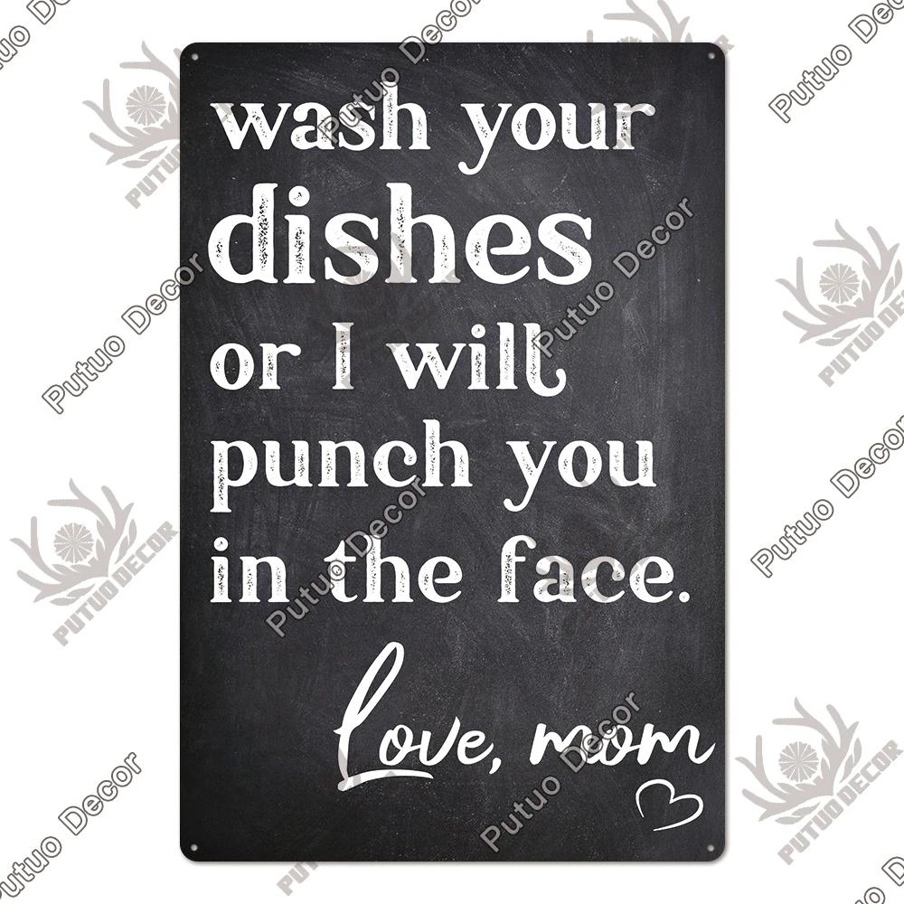 Putuo Decor Funny Sarcastic Vintage Posters Tin Signs Retro Plaque Metal Plate Wall Art Decor for Home Living Room Unique Gift