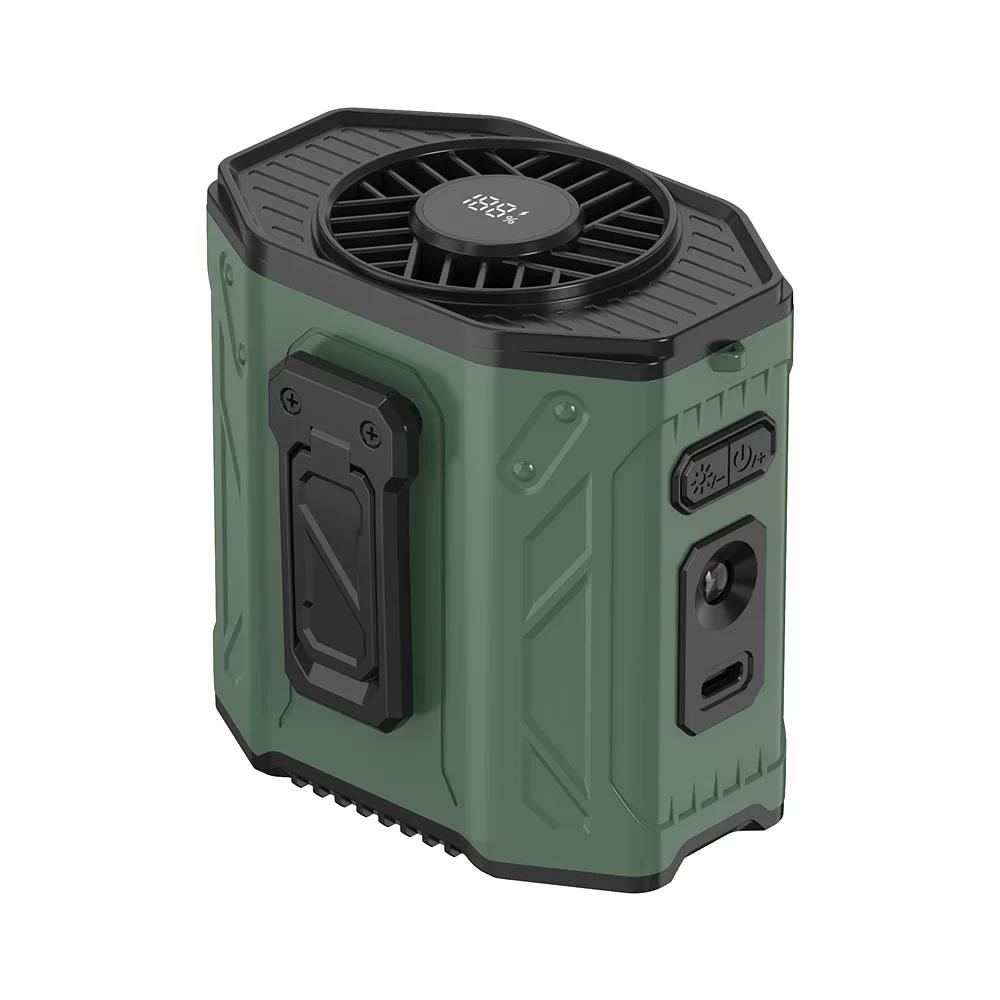 2026 New Model Waist-Mounted Fan for Outdoor Sports, High-Speed Waist Clip Fan, Flashlight, 100-Speed Neck Fan