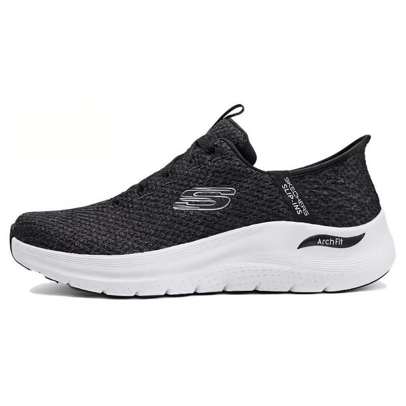 Skechers Men Low Top Running Shoes Black White 232462-BKW 42