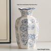 Vintage Blue & White Porcelain Ceramic Vase for Home Flower Arrangement
