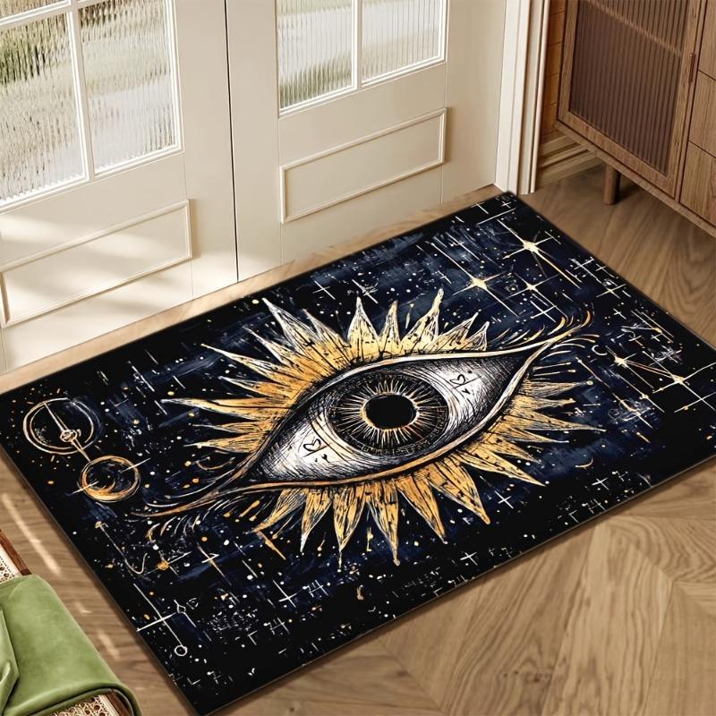 Evil Eye Pattern Floor Mat Outdoor Decoration Door Mat Flannel Material Wear Resistant Office Mat Balcony Carpet Entrance Mat