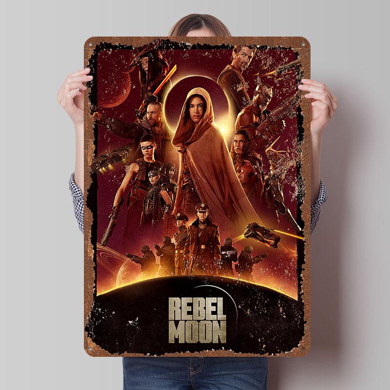 Rebel Moon Print Tinplate Posters Customizable Wall Art Retro Vintage Metal Tin Signs for Home and Decoration Gaming Desk Decor