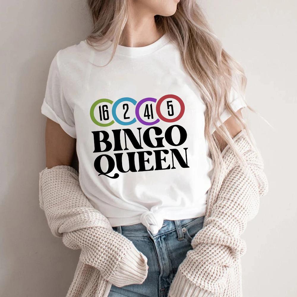 Bingo Night Print Graphic Streetwear Fashion T-Shirts Harajuku Clothes Short Sleeve Summer Tee Casual Female Tops