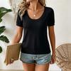 Top da Donna in Maglia a Maniche Corte Leggero Vestibilità Larga Casual Girocollo Pullover Morbido Camicia/Blusa Estiva