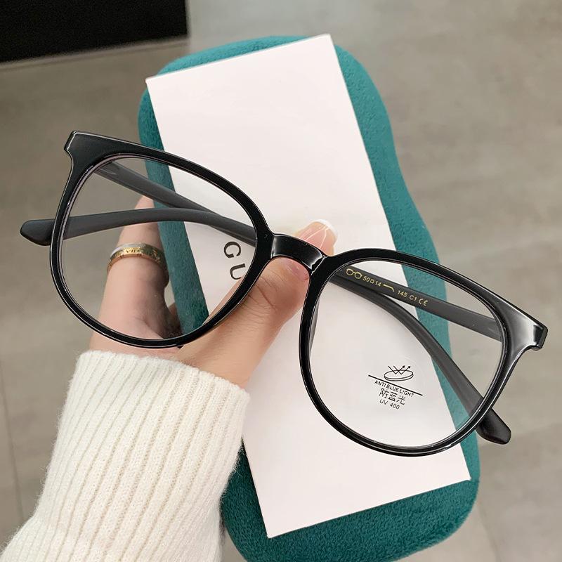 Brown Frame Glasses, Men'S And Women'S Tide Anti-Blue Light Glasses, Can Be Equipped With High-Degree Flat Glasses Tr1144