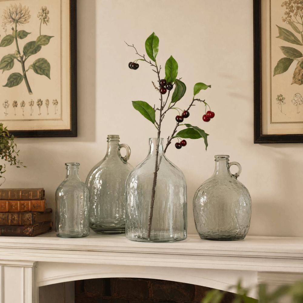 7PCS Cherry Faux Berry Branches Floral Arrangement Red Cherry Decorative Branches  Desktop Ornament