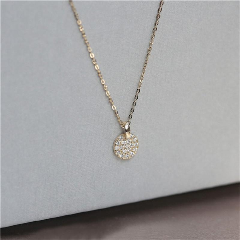 925 Sterling Silver French Simple Pav éCrystal Brand Pendant Clavicle Chain Necklace Women Classic Plating 14k Gold Jewelry Gift