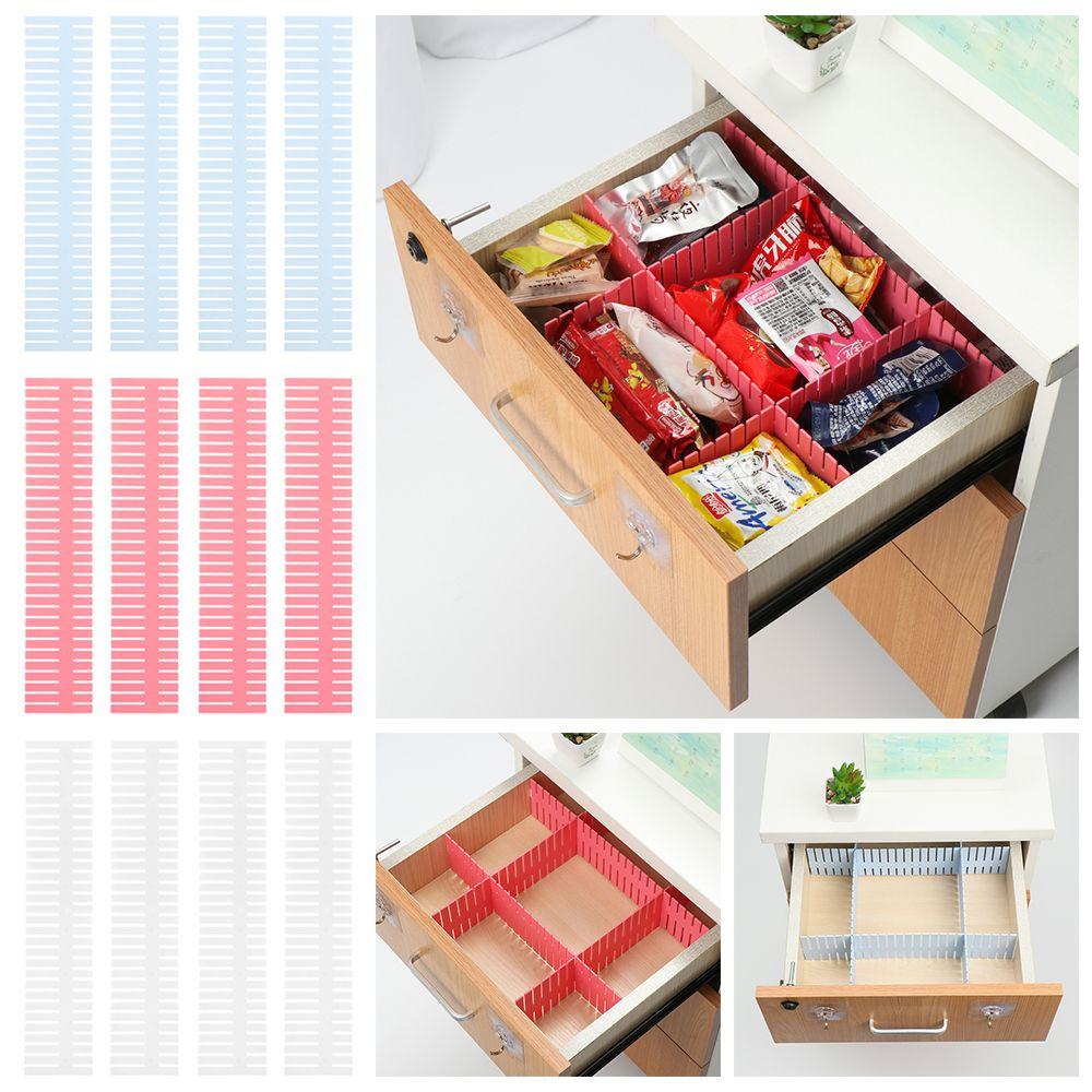 

Space-saving Underwear Socks Makeup Clapboard Extendable Plastic Grid Separator Board DIY Drawer рожевий