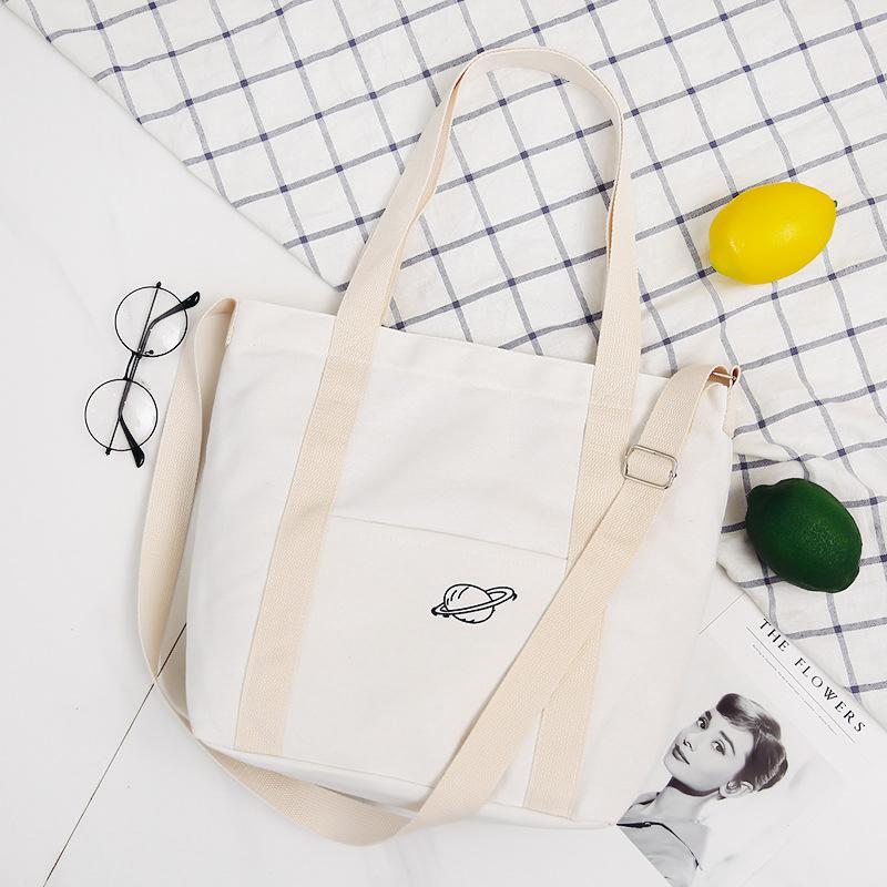 Einseitige diagonale Canvas-Tasche Studenten-Schultasche tragbare Umhängetasche Damen-Tasche Mode-Einkaufstasche