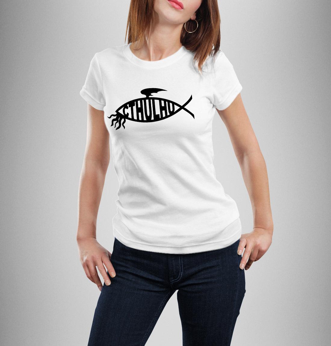 Cthulhu tshirt fish christian M