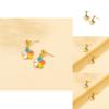 Chic Colorful Flower Earrings Exquisite Plated Alloy Women's Accessories