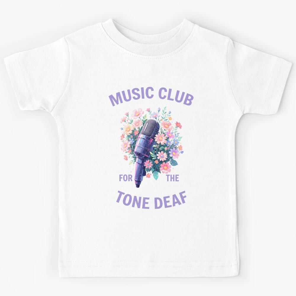 The Tone Deaf Music Club - Purple Microphone Flower Art Print Kids T-Shirt 130