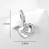 925 Silver Pink Heart Charm Pendant For Women Jewelry Making Luxury Gift Fit Bracelet Necklace Party