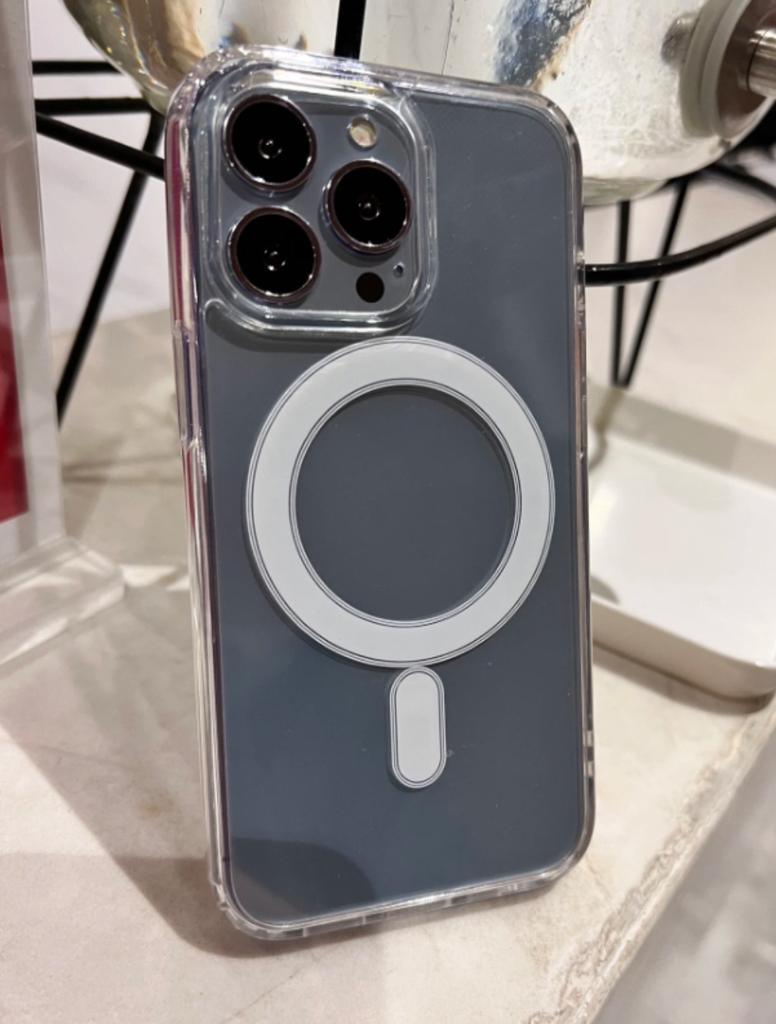 Przezroczyste Magnetyczne Etui Magsafing z Okręgiem Dla iPhone 16 15 14 13 12 11 Pro Max XS XR 7 8 Plus Telefon Magnetyczne dla Etui Macsafe Pokrowiec