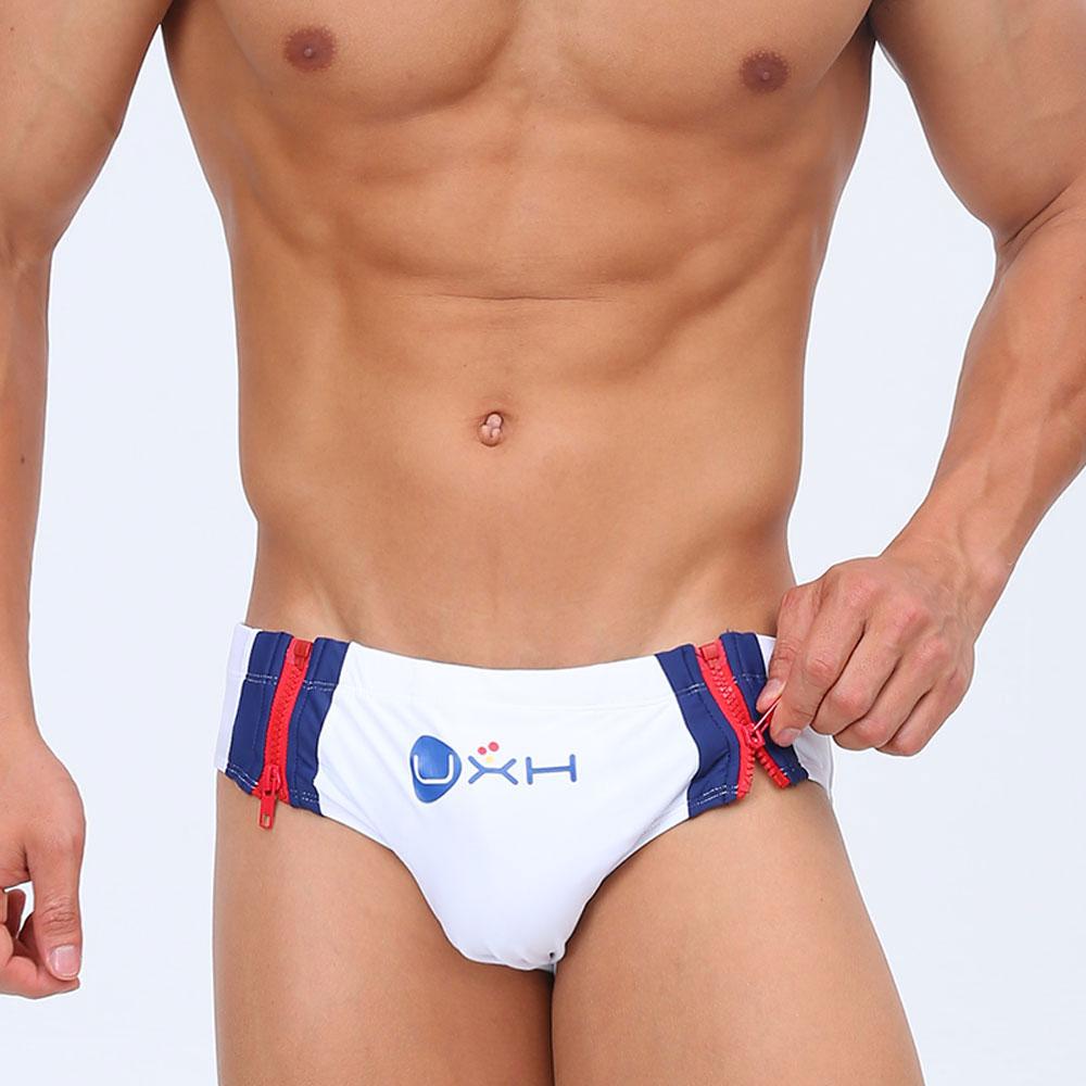 Offener Reißverschluss Regenbogen Herren Slip Sexy Badeanzug für Männer Surfen Bademode Low-Rise