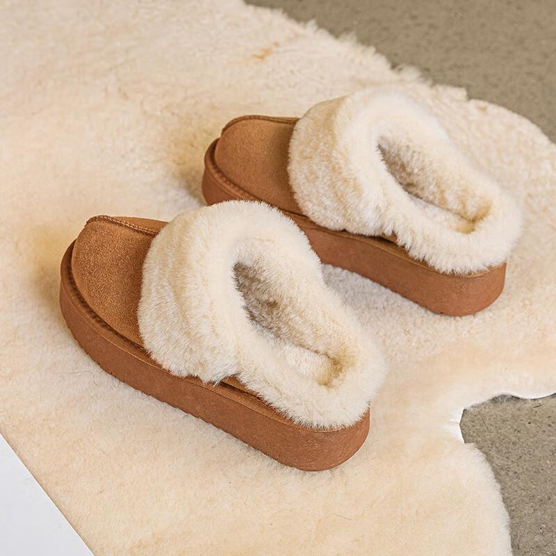 

Women s Thick-Sole Fuzzy Slip-On Winter Boots 39