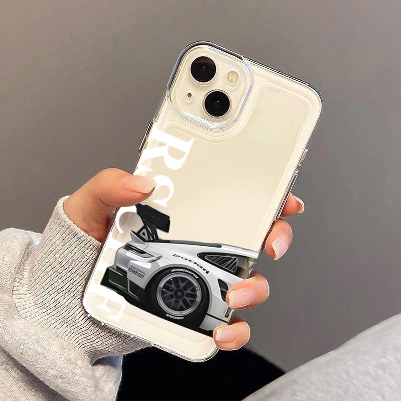 Transparent Cool Sports Car Phone Case  for Samsung Galaxy S25 Ultra S24 FE S22 S23  Plus A56 A16 A36 A54 A15 A55 A35 Soft Cover