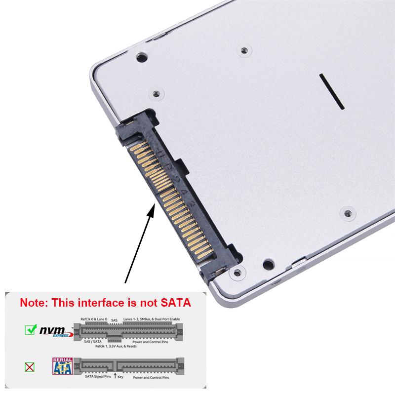 OULLX M.2 NVMe NGFF Dual Protocol To U.2 SFF-8639 High Speed Hard Disk Case Inline SSD Solid State External M.2 Board Adapter