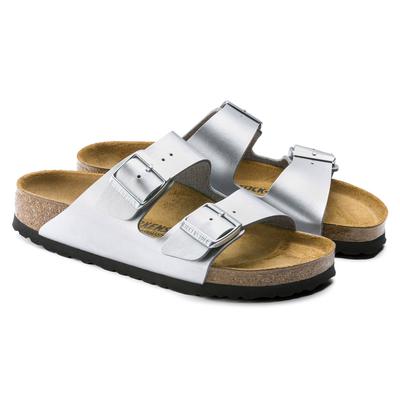 Women's Sandals Silver Arizona Birko-Flor Silver Regular Wide (1012282)