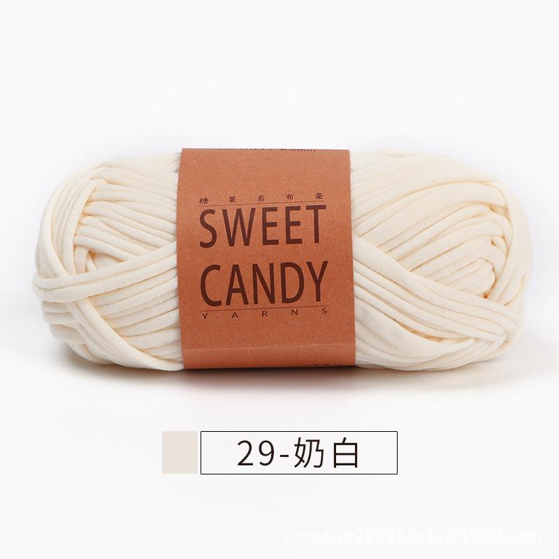 

100g/roll Thick Yarn Super Soft Colored Cloth Fabric Strip Yarn For DIY Hand Knitting Woven Bag Carpet Basket