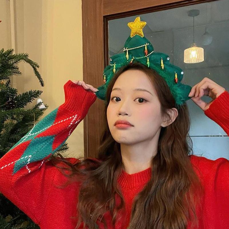 Christmas Headband Cute Christmas Tree Hair Hoop Costume Stunning Decorative Xmas Tree Headband