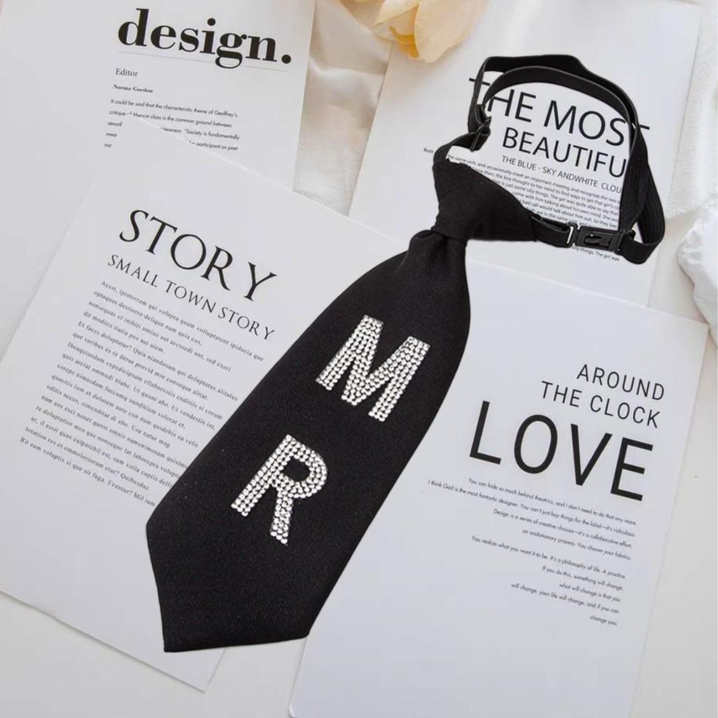 Fashion Casual Letter Embellished Polyester Tie For Adults With Adjustable Arrow Style For College Attire